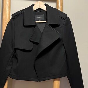 Banana Republic Black Cropped Trench Coat XS Tall